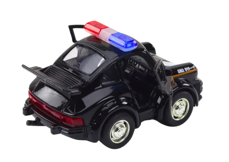 Klasični Policijski Auto 1:38 Svjetla Za Vožnju Zvuci Crno 3