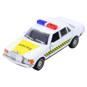 Klasični Policijski Automobil S Metalnim Pogonom I Otvaranjem Vrata, Bijeli 1:32 2