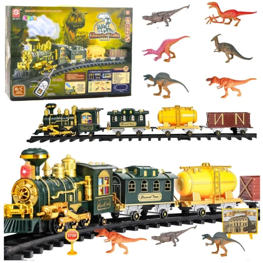 Klasični Vlak Dinosauri Svjetla Zvuci Dim 39 Kom 1