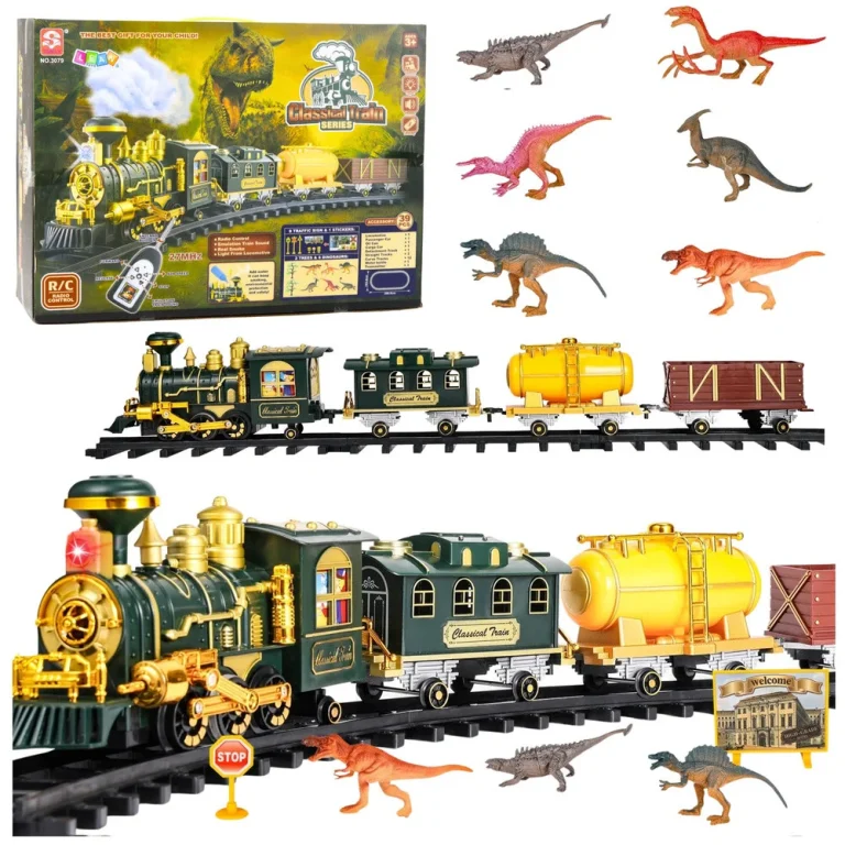 Klasični Vlak Dinosauri Svjetla Zvuci Dim 39 Kom 1