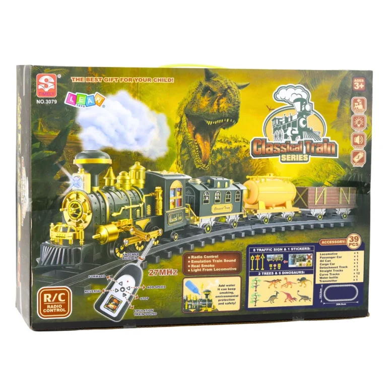 Klasični Vlak Dinosauri Svjetla Zvuci Dim 39 Kom 5