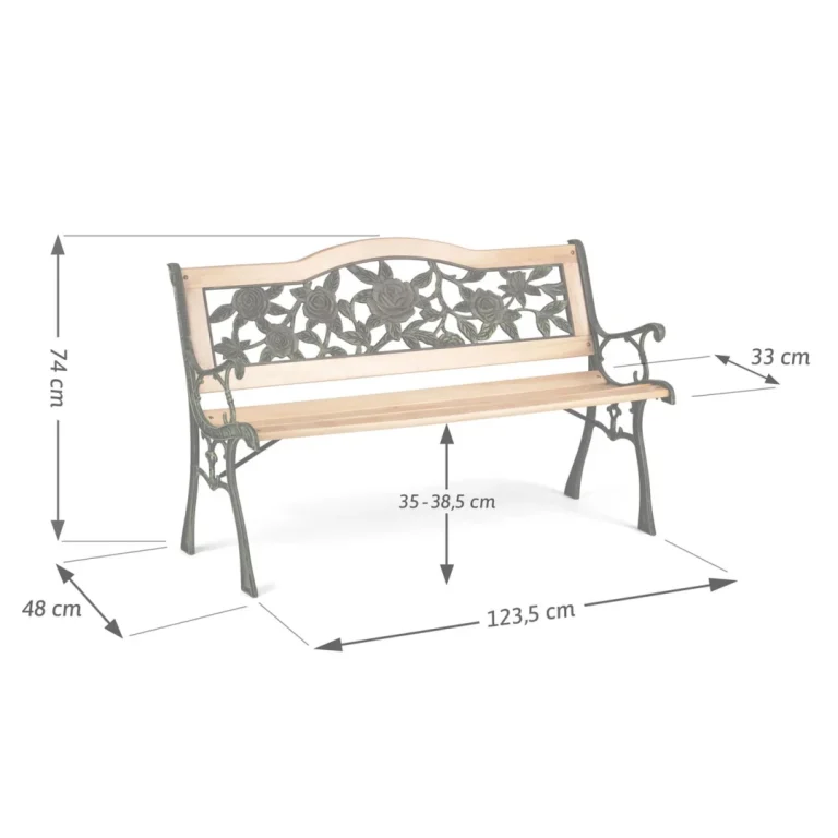 Klupa Za Park S Naslonom Gardi Rose Sofotel, 123,5 × 74 × 48 Cm 9
