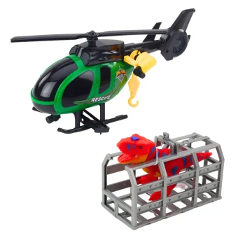 Komplet Za Spašavanje Kamion Helikopter Auto Dinosaur Svjetla Zvukovi 4
