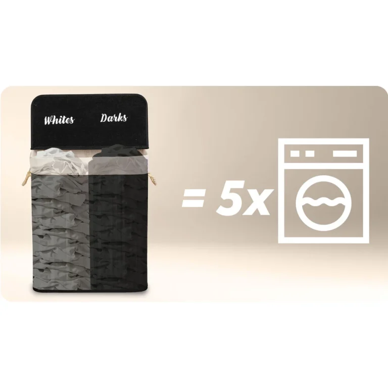 Košara Za Rublje Od Bambusa S Poklopcem 100 L Massido, Plava 5