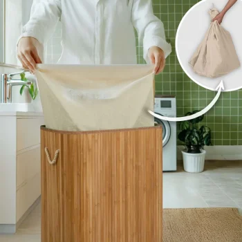 Košara Za Rublje Od Bambusa S Poklopcem 72 L Massido 10