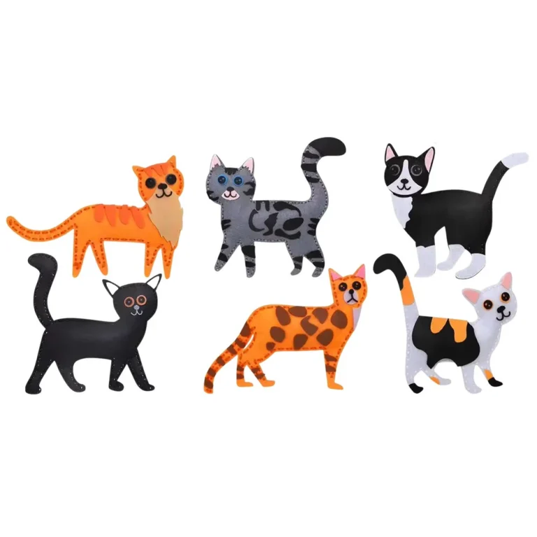 Kreativni Set Za šivanje Filcanih Plišanih Mačaka, 6 Kom 2