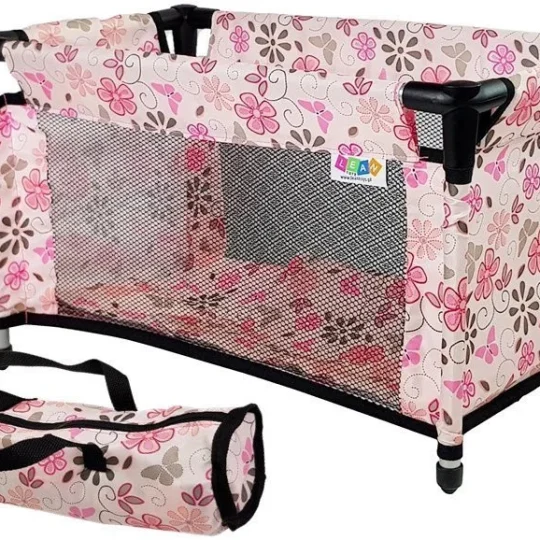 Krevetac Za Lutke Alice Pink S Cvjetovima 1