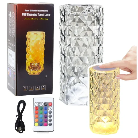 Kristalna Led Noćna Lampa 16 Boja S Daljinskim 1
