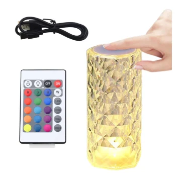 Kristalna Led Noćna Lampa 16 Boja S Daljinskim 3