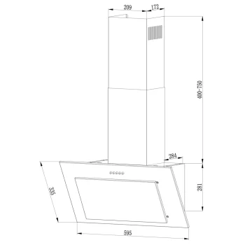 Kuhinjska Napa S Dimnjakom Berdsen Bt 209 60 Cm Inox Crna 17