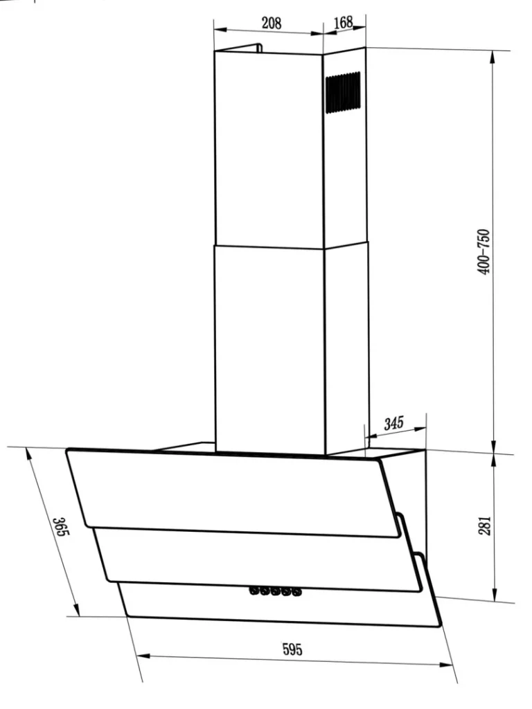 Kuhinjska Napa S Dimnjakom Berdsen Bt 212 60 Cm Crna 7