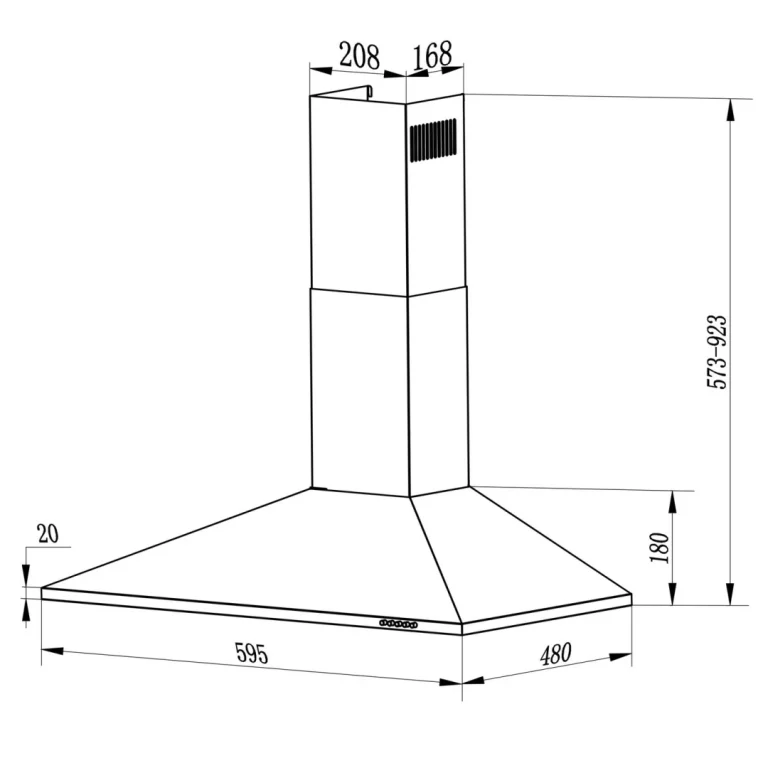 Kuhinjska Napa S Dimnjakom Berdsen Bt 214 60 Cm Crna 5