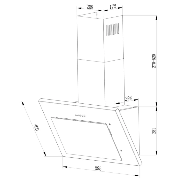 Kuhinjska Napa S Dimnjakom Berdsen Bt 215 60 Cm Crna 5