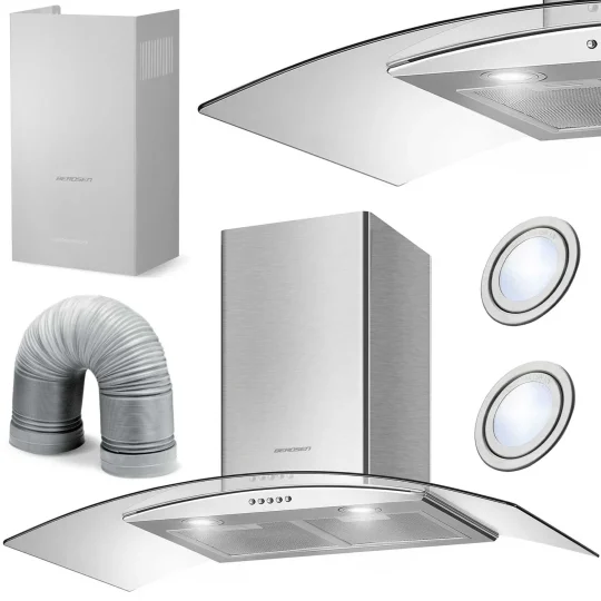 Kuhinjska Napa S Dimnjakom Berdsen Bt 223 90 Cm Inox 1
