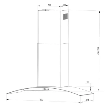 Kuhinjska Napa S Dimnjakom Berdsen Bt 223 90 Cm Inox 5