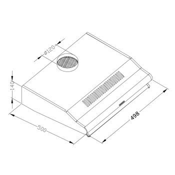 Kuhinjska Napa Za Ispod Ormarića 50 Cm Berdsen Be 10 A Inox 6