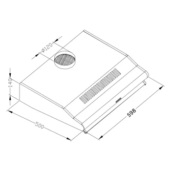 Kuhinjska Napa Za Ispod Ormarića 60 Cm Berdsen Be 10 A Crna 7