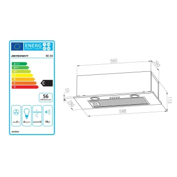 Kuhinjska Napa Za Ispod Ormarića 60 Cm Inox Be 50 7