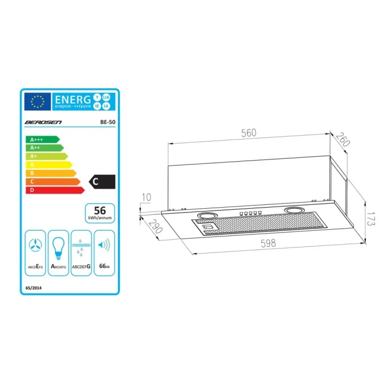 Kuhinjska Napa Za Ispod Ormarića 60 Cm Inox Be 50 7