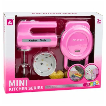 Kuhinjski Set Mikser I Aparat Za Vafle Ružičasti 8