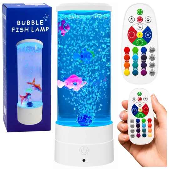 Led Rgb Noćna Lampa Akvarij S Ribicama, 16 Boja, Bijela 1