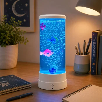 Led Rgb Noćna Lampa Akvarij S Ribicama, 16 Boja, Bijela 4