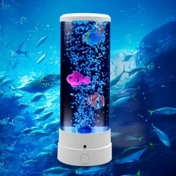 Led Rgb Noćna Lampa Akvarij S Ribicama, 16 Boja, Bijela 7