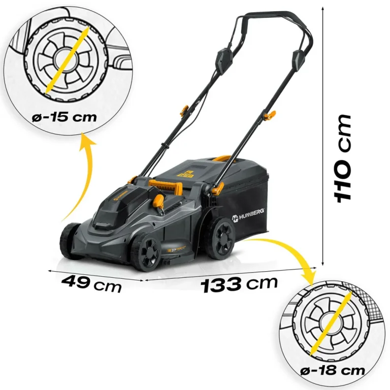 Lagana I Snažna Bežična Kosilica Za Travu 1000w 37cm Humberg Hm 610, Siva 4