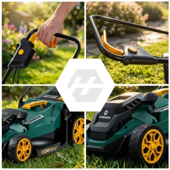 Lagana I Snažna Električna Kosilica S Regulacijom 1400w 34cm Humberg Hm 612, Siva, Var. 561201 2