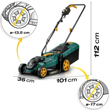Lagana I Snažna Električna Kosilica S Regulacijom 1400w 34cm Humberg Hm 612, Siva, Var. 561201 6