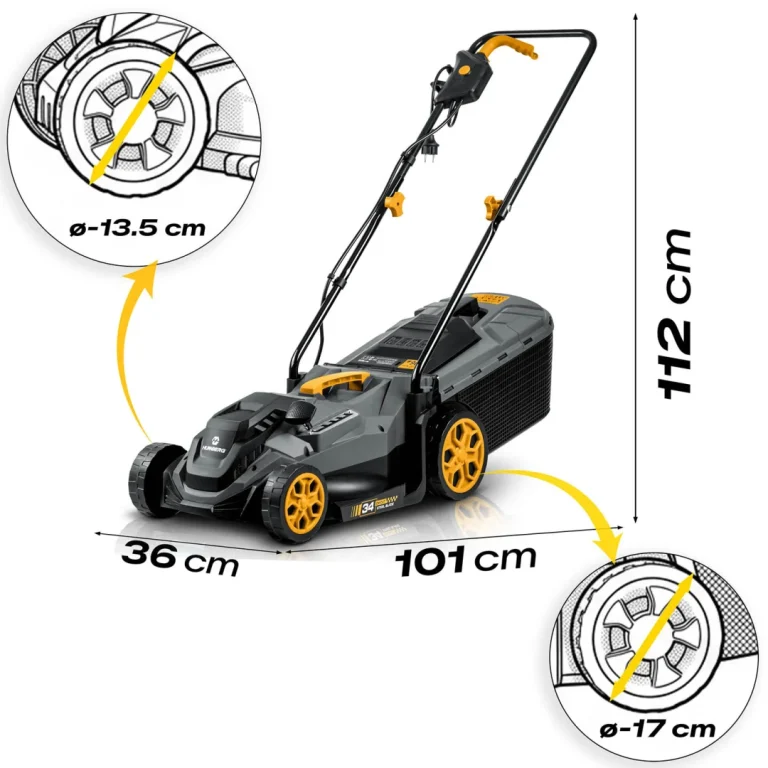 Lagana I Snažna Električna Kosilica S Regulacijom 1400w 34cm Humberg Hm 612, Siva 6