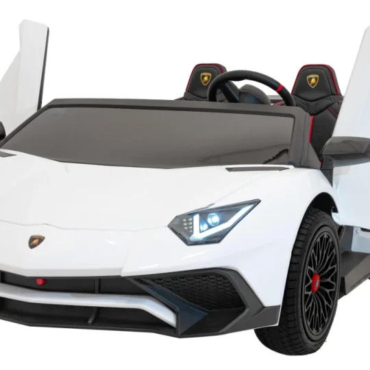 Lamborghini Aventador Sv Baterijski Auto Za Dvoje Djece Bijeli + Motor Bez četkica + Gume, Bijela Auto Na Akumulator 1