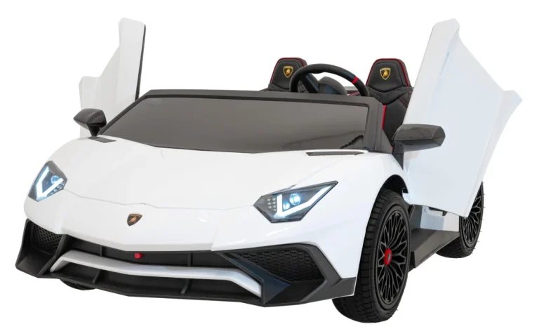 Lamborghini Aventador Sv Baterijski Auto Za Dvoje Djece Bijeli + Motor Bez četkica + Gume, Bijela Auto Na Akumulator 1