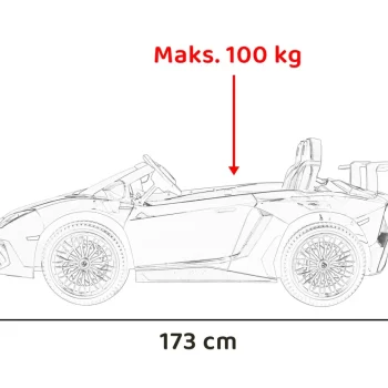 Lamborghini Aventador Sv Baterijski Auto Za Dvoje Djece Bijeli + Motor Bez četkica + Gume, Bijela Auto Na Akumulator 4