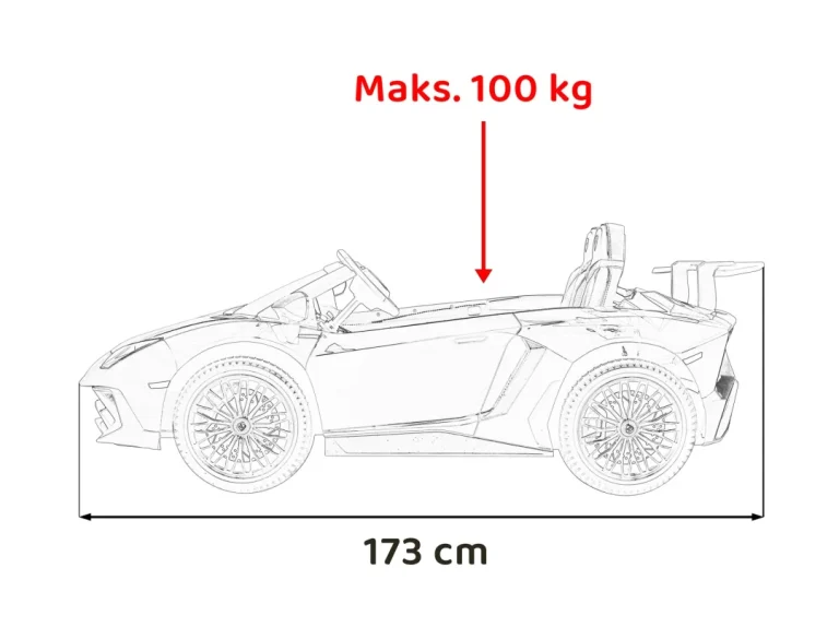 Lamborghini Aventador Sv Baterijski Auto Za Dvoje Djece Bijeli + Motor Bez četkica + Gume, Bijela Auto Na Akumulator 4
