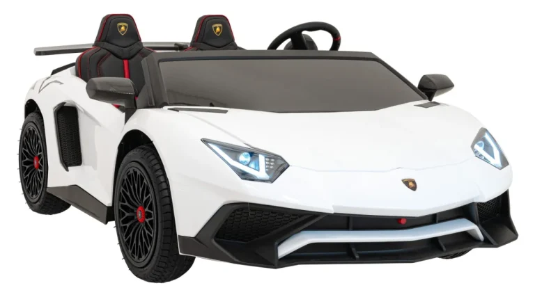 Lamborghini Aventador Sv Baterijski Auto Za Dvoje Djece Bijeli + Motor Bez četkica + Gume, Bijela Auto Na Akumulator 6
