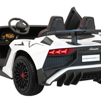 Lamborghini Aventador Sv Baterijski Auto Za Dvoje Djece Bijeli + Motor Bez četkica + Gume, Bijela Auto Na Akumulator 8