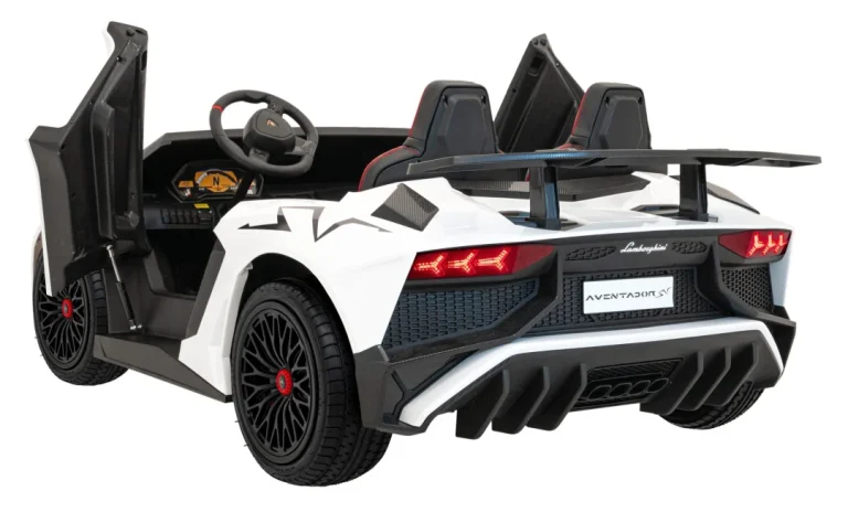 Lamborghini Aventador Sv Baterijski Auto Za Dvoje Djece Bijeli + Motor Bez četkica + Gume, Bijela Auto Na Akumulator 8