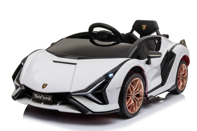 Lamborghini Sian Dječja Autosjedalica Na Baterije Bijela + Daljinski Upravljač + Eva + Spori Start 1