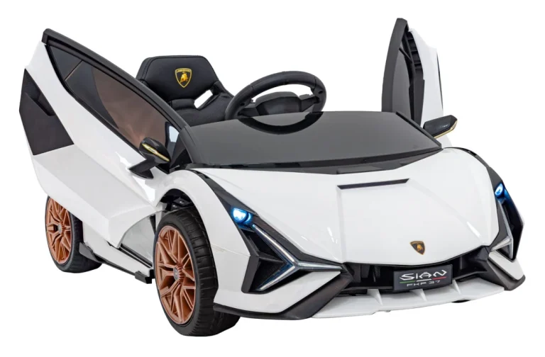 Lamborghini Sian Dječja Autosjedalica Na Baterije Bijela + Daljinski Upravljač + Eva + Spori Start 10