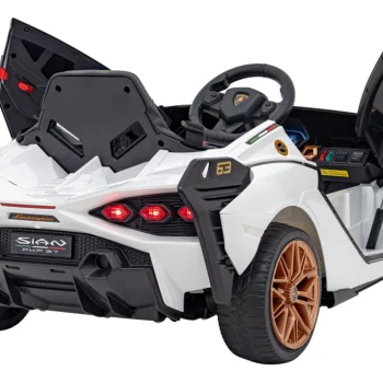 Lamborghini Sian Dječja Autosjedalica Na Baterije Bijela + Daljinski Upravljač + Eva + Spori Start 15