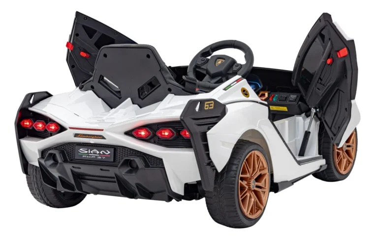 Lamborghini Sian Dječja Autosjedalica Na Baterije Bijela + Daljinski Upravljač + Eva + Spori Start 15