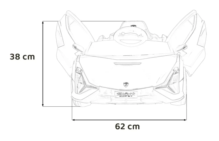 Lamborghini Sian Dječja Autosjedalica Na Baterije Bijela + Daljinski Upravljač + Eva + Spori Start 4