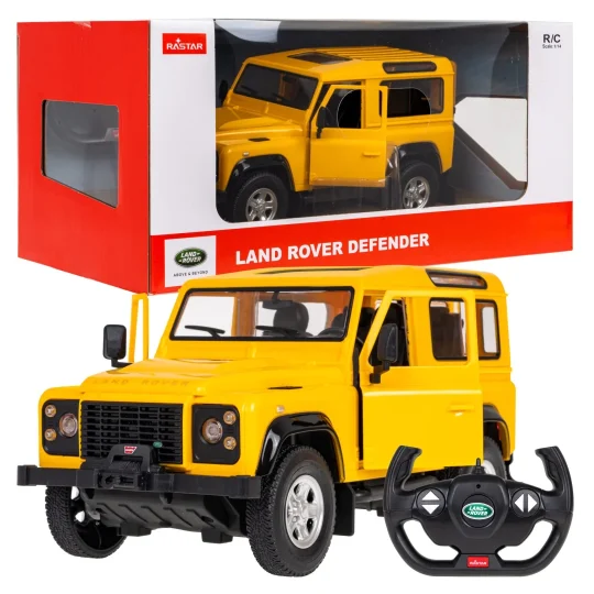 Land Rover Defender žuti Rastar Model 1:14 Automobil Na Daljinsko Upravljanje + 2,4 Ghz, žuta 1
