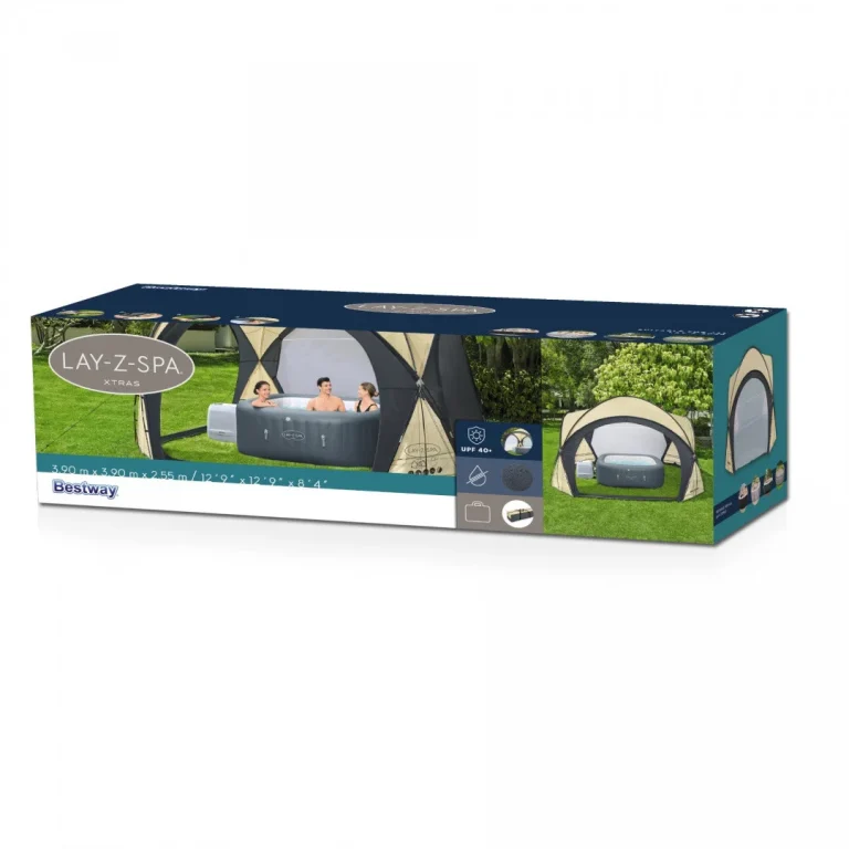 Lay Z Spa Jacuzzi šator Zaštitni Paviljon 390x390x255cm Bestway + Mreže Protiv Komaraca + Uklonjiva 14