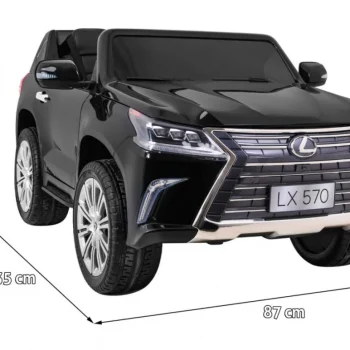 Lexus Lx570 Obojeni Automobil Za 2 Djece Crni + Daljinski Upravljač + Eva Kotači + Mp3 Led, Crna 2