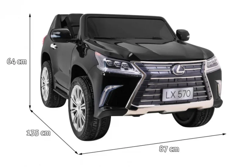 Lexus Lx570 Obojeni Automobil Za 2 Djece Crni + Daljinski Upravljač + Eva Kotači + Mp3 Led, Crna 2