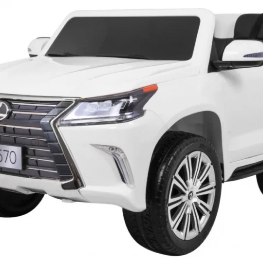 Lexus Lx570 Dječji Automobil S 2 Sjedala, Bijeli + Daljinski Upravljač + Eva Kotači + Mp3, Bijela 1