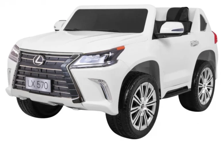 Lexus Lx570 Dječji Automobil S 2 Sjedala, Bijeli + Daljinski Upravljač + Eva Kotači + Mp3, Bijela 1
