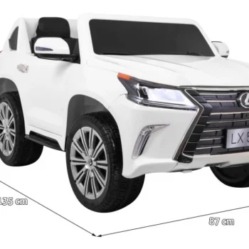 Lexus Lx570 Dječji Automobil S 2 Sjedala, Bijeli + Daljinski Upravljač + Eva Kotači + Mp3, Bijela 2